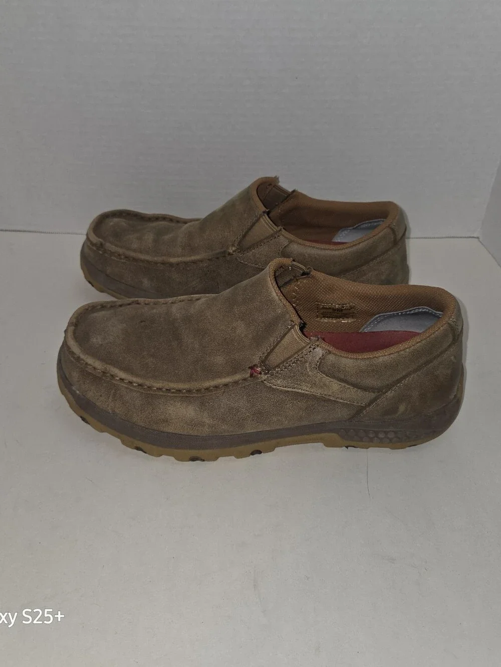 Twisted X Men's Slip-On Driving Moc Shoes in Bomber brown leather Size 9M